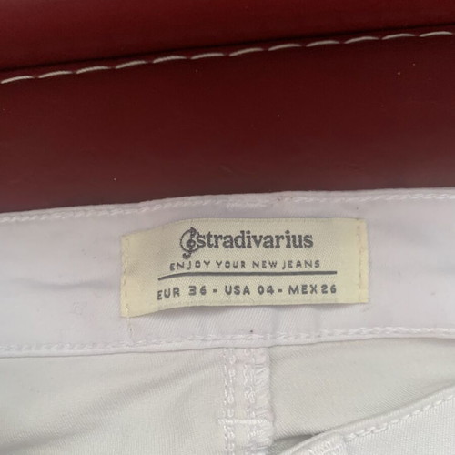 Stradivarius white elastic pants size S like new