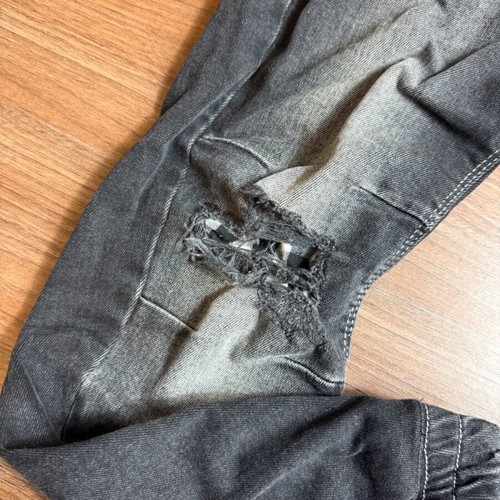 Brokers men's denim jogger size 30 black/grey with rips