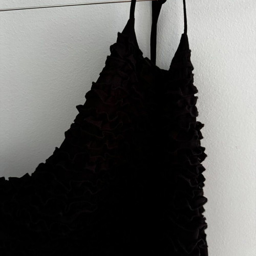 Zara black chiffon top with ruffles, M / 38 / 10