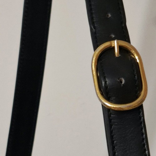 Τσάντα ώμου Gucci vintage μαύρη δερμάτινη μεταχειρισμένη σε καλή κατάσταση