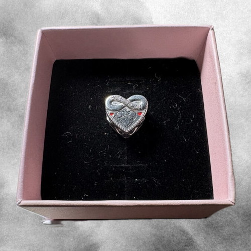 Forever Heart Charm like new, silver gray