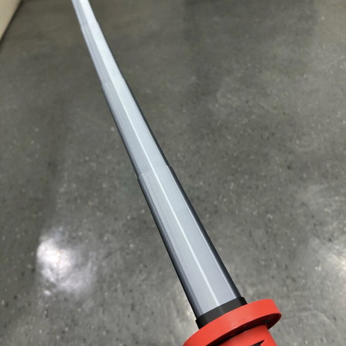 3D printed folding katana toy, 82cm, red and black design