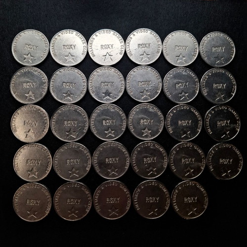 Metal tokens used, pack of 29, for video games and billiards