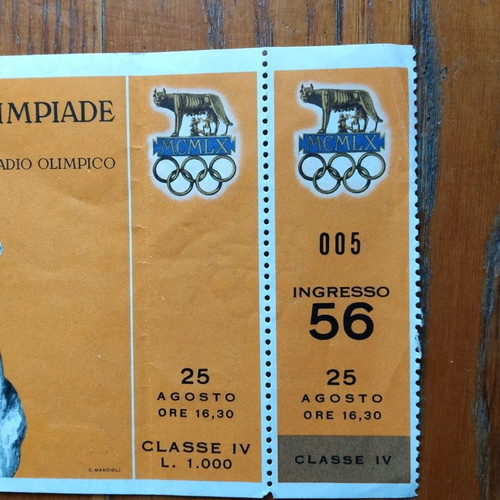Rome 1960 Olympic Games tickets used, set of 2