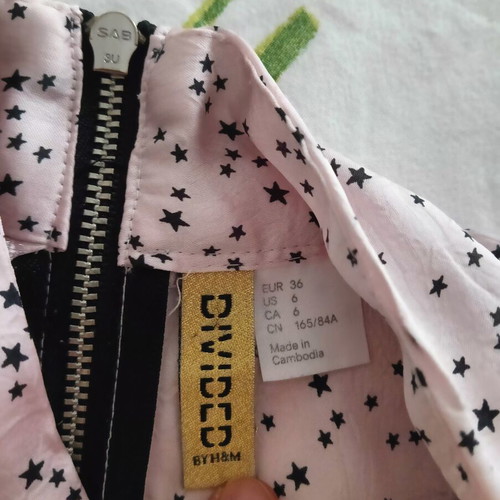 H&M women's blouse, small, pink and black