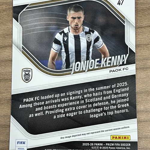 2025-26 Panini Prizm FIFA Soccer Jonjoe Kenny card like new