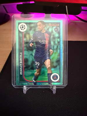 2023-24 Topps Merlin Bradley Barcola RC Aqua card like new