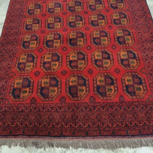 Bokhara Gol Tekke Handmade Wool Rug New Afghan Origin