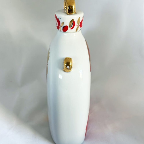 Vintage porcelain Lomonosov USSR folk art decanter set like new