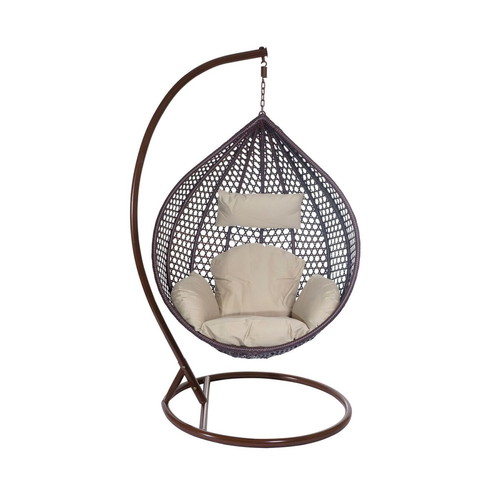 Large hanging swing chair with cushions