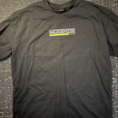McKenzie shirt like new, size small, black multicolor