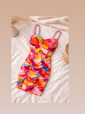 Mini dress elastic new, size S, transparent