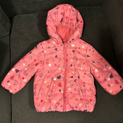 Benetton children's jacket pink 90cm with fleece lining