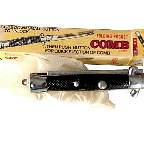 Folding Pocket Comb Vintage Funny Party Prank Trick 1980 New