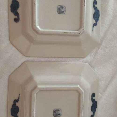 Vintage Japanese Sometsuke Porcelain Plates set of 2, mint condition