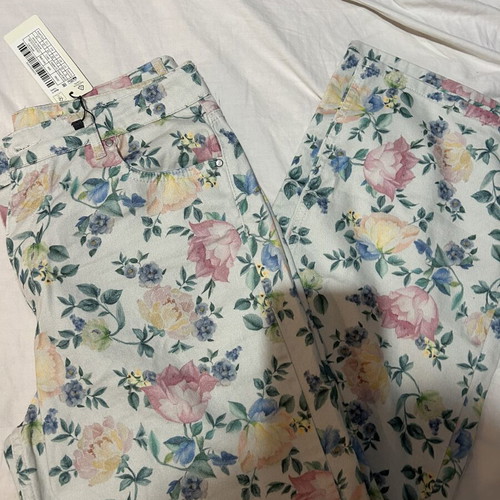 Jeans with floral patterns, new, size XL