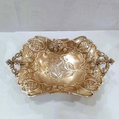 Antique Art Nouveau Επάργυρη Φοντανιέρα σαν καινούργιο με ανάγλυφα ηλιοτρόπια