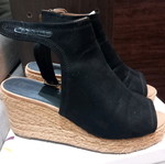 River Island Peep Toe black platform sandals used, size 41.5