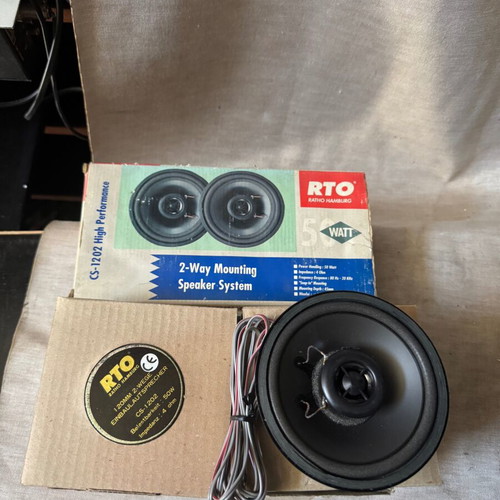 Vintage RTO CS-1202 Car Speakers 120mm New