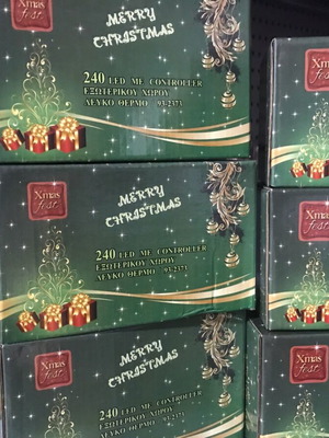 Χριστουγεννιάτικα φωτάκια καινούργια, πακέτο 9 κουτιών, 8 λευκά και 1 χρωματιστό