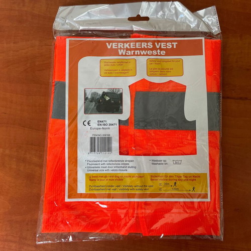 Safety vest with reflective strips new, orange