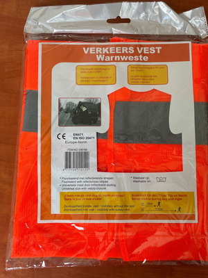 Safety vest with reflective strips new, orange