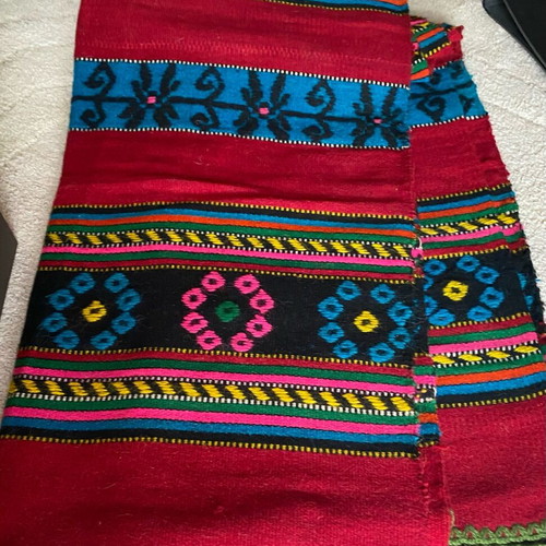 Woven traditional rug from Crete like new with flowers 2x2 meters