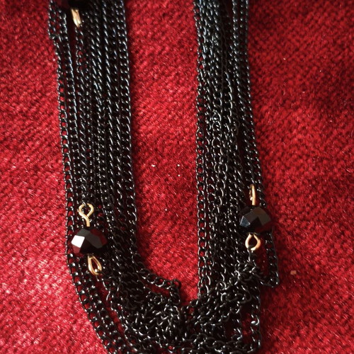 Multi-Strand Black Necklace "Dark Elegance" like new