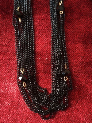 Multi-Strand Black Necklace "Dark Elegance" like new
