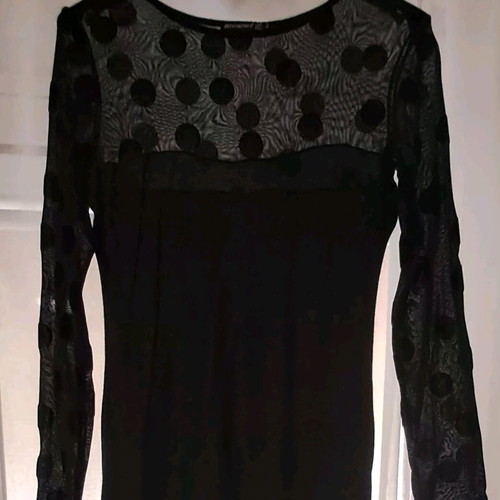 Long-sleeve blouse like new with transparent sleeves size M