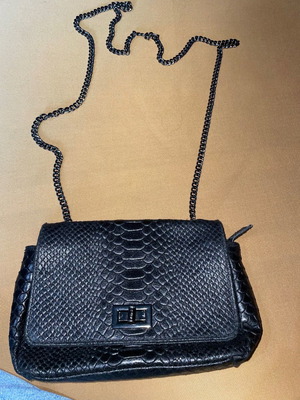 Shoulder bag black leather evening used