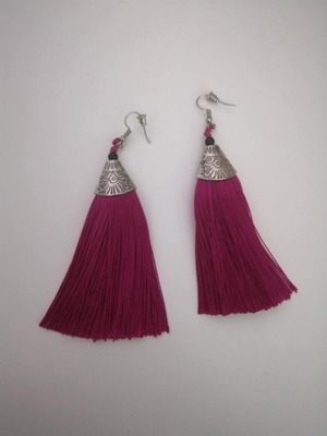Fuchsia tassel earrings like new