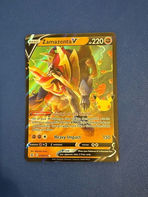 Zamazenta V Celebrations 018 new, in top loader