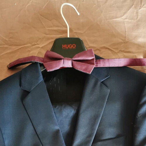 Hugo Boss blue suit with bow tie like new