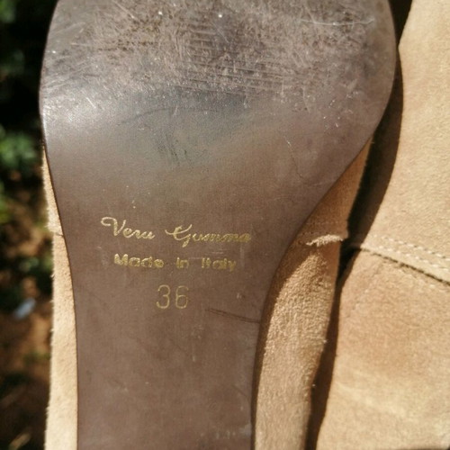 Beige boots made of genuine suede leather, like new