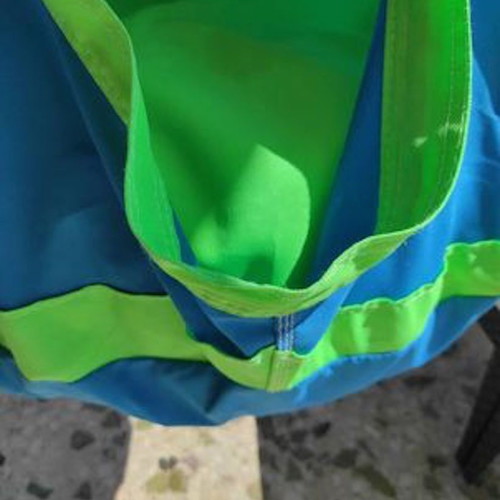 Children's Hanging Swing hammock like new, blue and green fabric