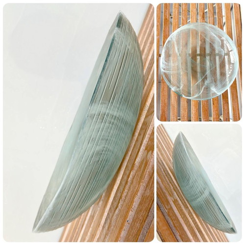 Handmade glass platter new, decorative fruit bowl
