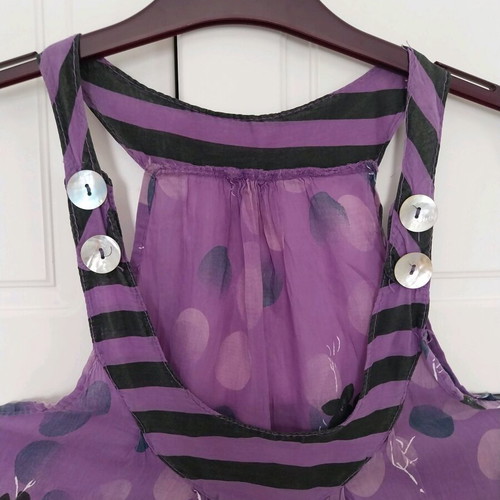 Semi-transparent dress-blouse like new, purple, size L