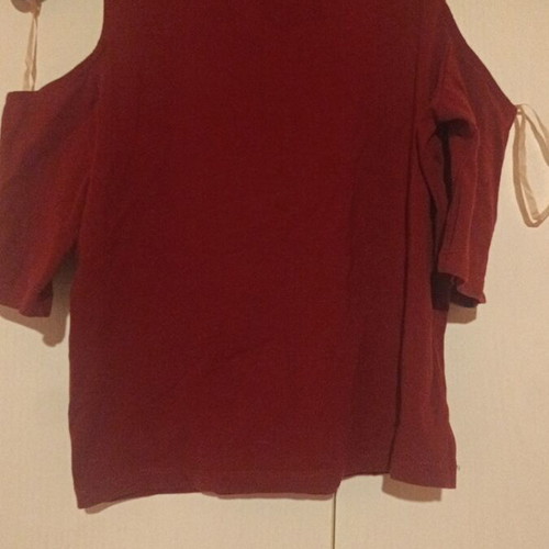 Corp top Tally Weijl like new, burgundy with black glitter print
