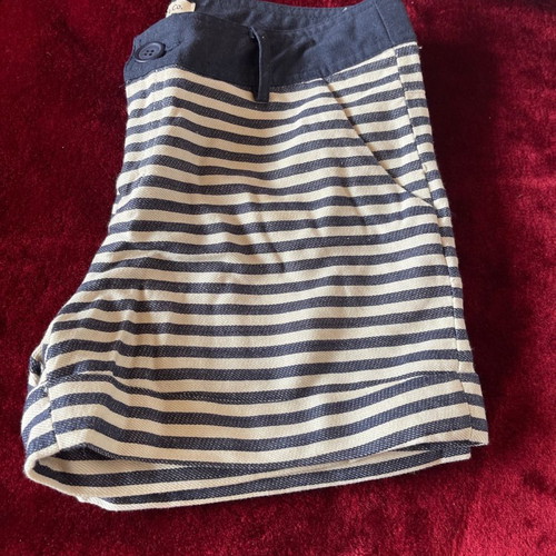 Lucy & Co women's striped white beige shorts used, size Small S