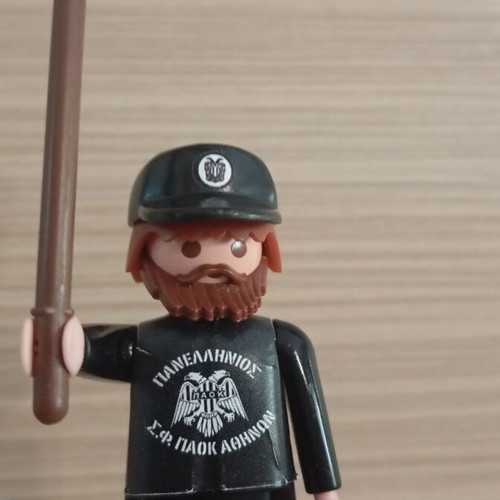 Playmobil PAOK Fan Figure like new with team flag