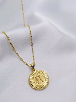 Zodiac Gemini Necklace 18K Gold Plated New