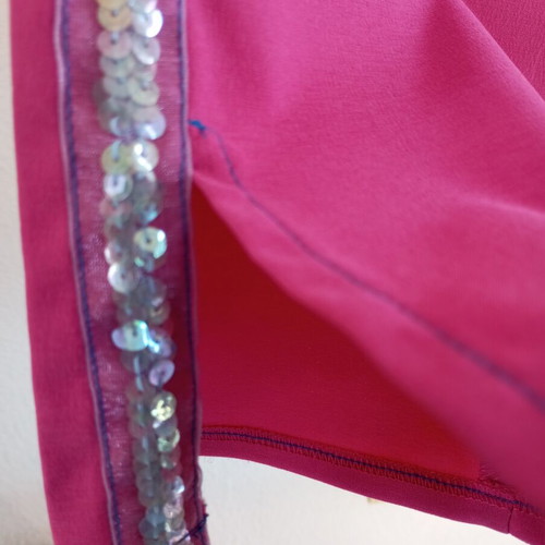 Acrobat fuchsia elastic pants with silver and blue sequins, like new, size M