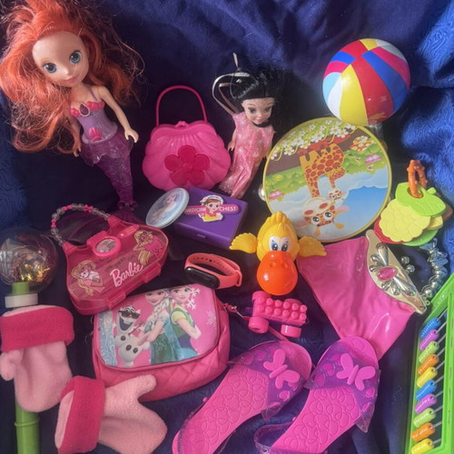 Various toys used, assorted dolls and accessories
