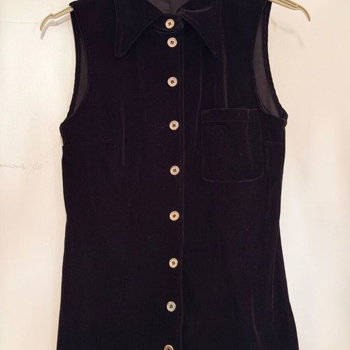 Velvet sleeveless jacket like new, black, size M