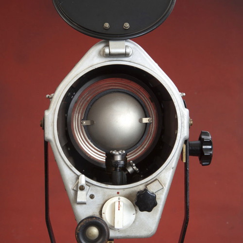 Theater cinema projector 1968 with wooden handle and stand