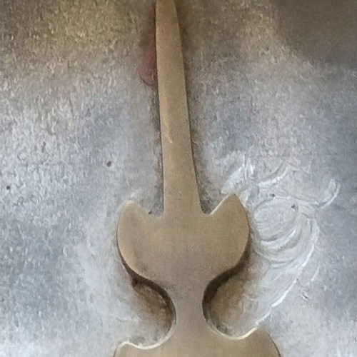 Cycladic Violin-Shaped Paperweight decorative collectible, used