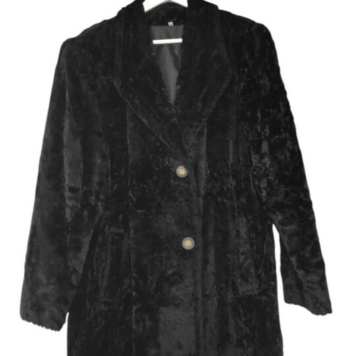 Vintage warm coat XXL-XXL with pockets and synthetic fur, like new
