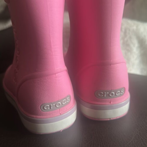 Crocs kids boots used, sizes 24-25, pink