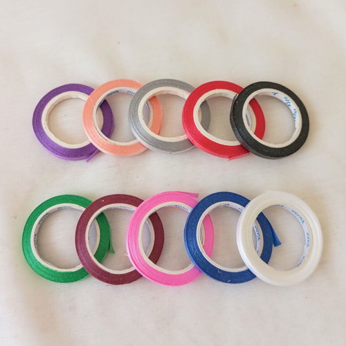 Thin Craft Ribbons Set of 10 Rolls, 5m Each, Color Mix